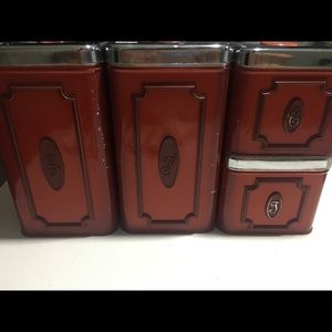 Set of 4 Vintage Tin Canisters